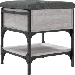 vidaXL Schoenenbank 42x42x45 cm bewerkt hout grijs sonoma eikenkleurig