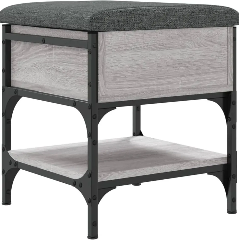 vidaXL Schoenenbank 42x42x45 cm bewerkt hout grijs sonoma eikenkleurig
