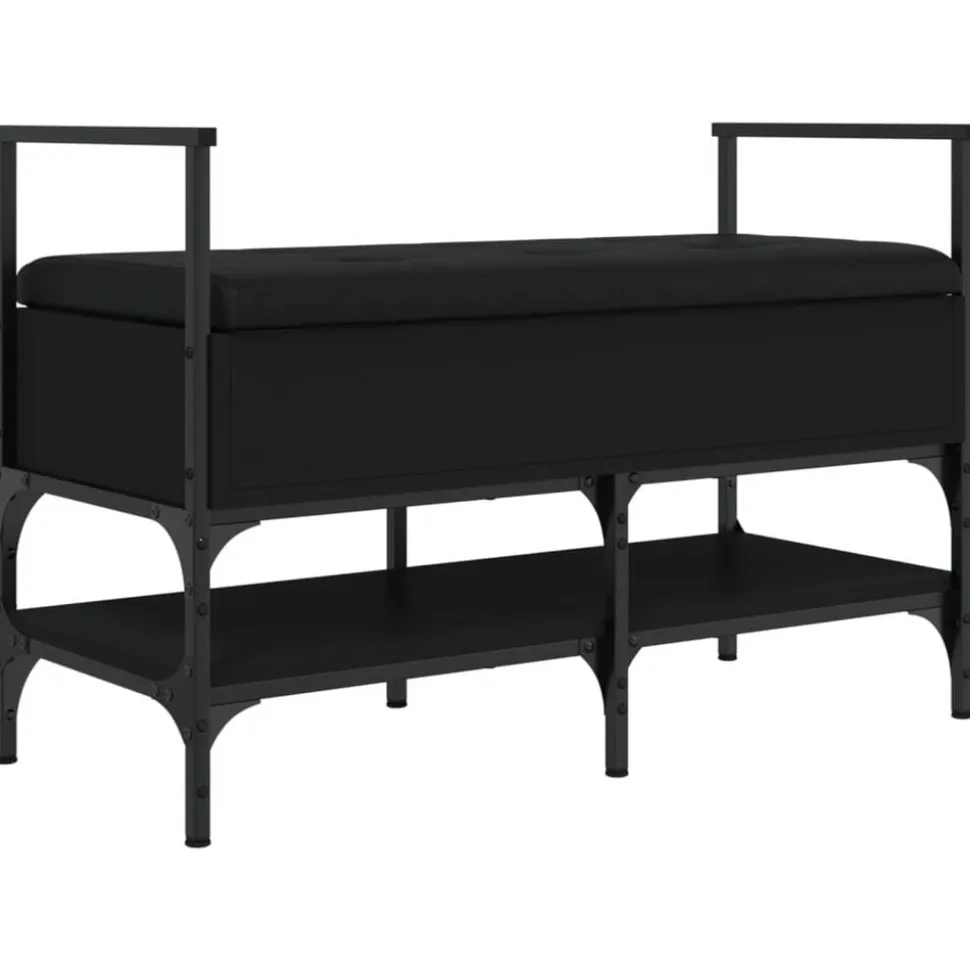 vidaXL Schoenenbank 85,5x42x57,5 cm bewerkt hout zwart