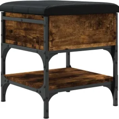 vidaXL Schoenenbank 42x42x45 cm bewerkt hout gerookt eikenkleurig