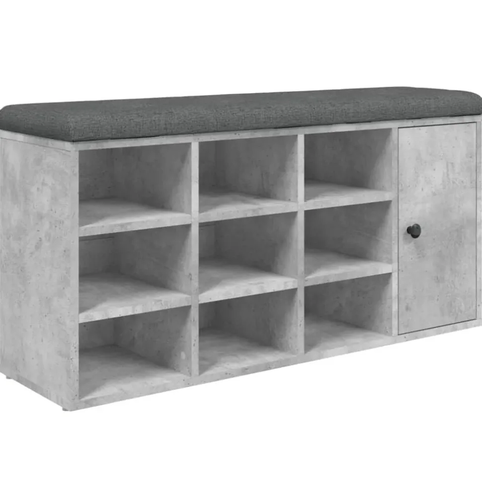 vidaXL Schoenenbank 102x32x50 cm bewerkt hout betongrijs