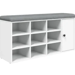 vidaXL Schoenenbank 102x32x50 cm bewerkt hout wit
