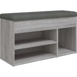 vidaXL Schoenenbank 82x32x45,5 cm bewerkt hout grijs sonoma
