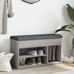 vidaXL Schoenenbank 82x32x45,5 cm bewerkt hout grijs sonoma