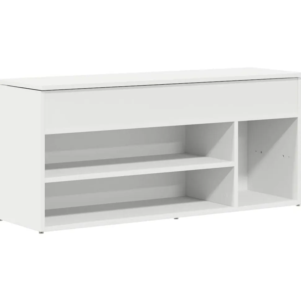 vidaXL Schoenenbank 102x30,5x45 cm bewerkt hout wit