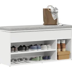 vidaXL Schoenenbank 102x30,5x45 cm bewerkt hout wit