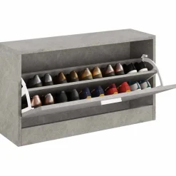 vidaXL Schoenenbank 80x24x45 cm bewerkt hout betongrijs