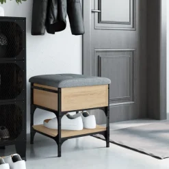 vidaXL Schoenenbank 42x42x45 cm bewerkt hout sonoma eikenkleurig