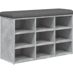vidaXL Schoenenbank 82x32x50 cm bewerkt hout betongrijs