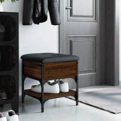 vidaXL Schoenenbank 42x42x45 cm bewerkt hout bruin eikenkleur