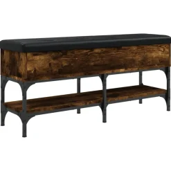 vidaXL Schoenenbank 102x32x45 cm bewerkt hout gerookt eikenkleurig