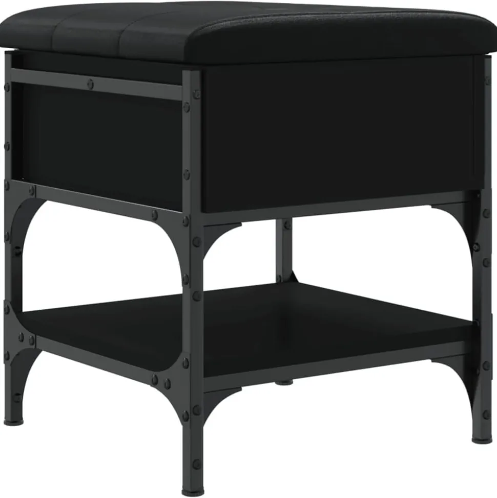 vidaXL Schoenenbank 42x42x45 cm bewerkt hout zwart