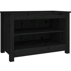 vidaXL Schoenenbank 70x38x45,5 cm massief grenenhout zwart