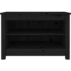 vidaXL Schoenenbank 70x38x45,5 cm massief grenenhout zwart