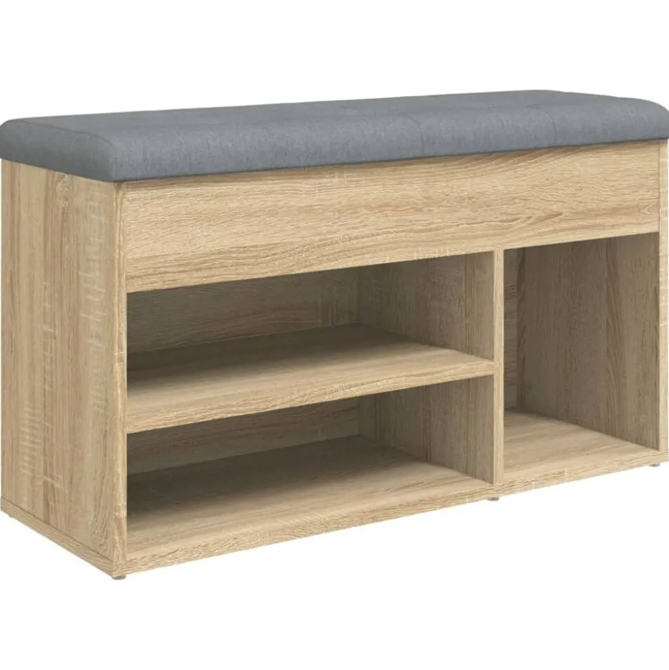 vidaXL Schoenenbank 82x32x45,5 cm bewerkt hout sonoma eikenkleurig