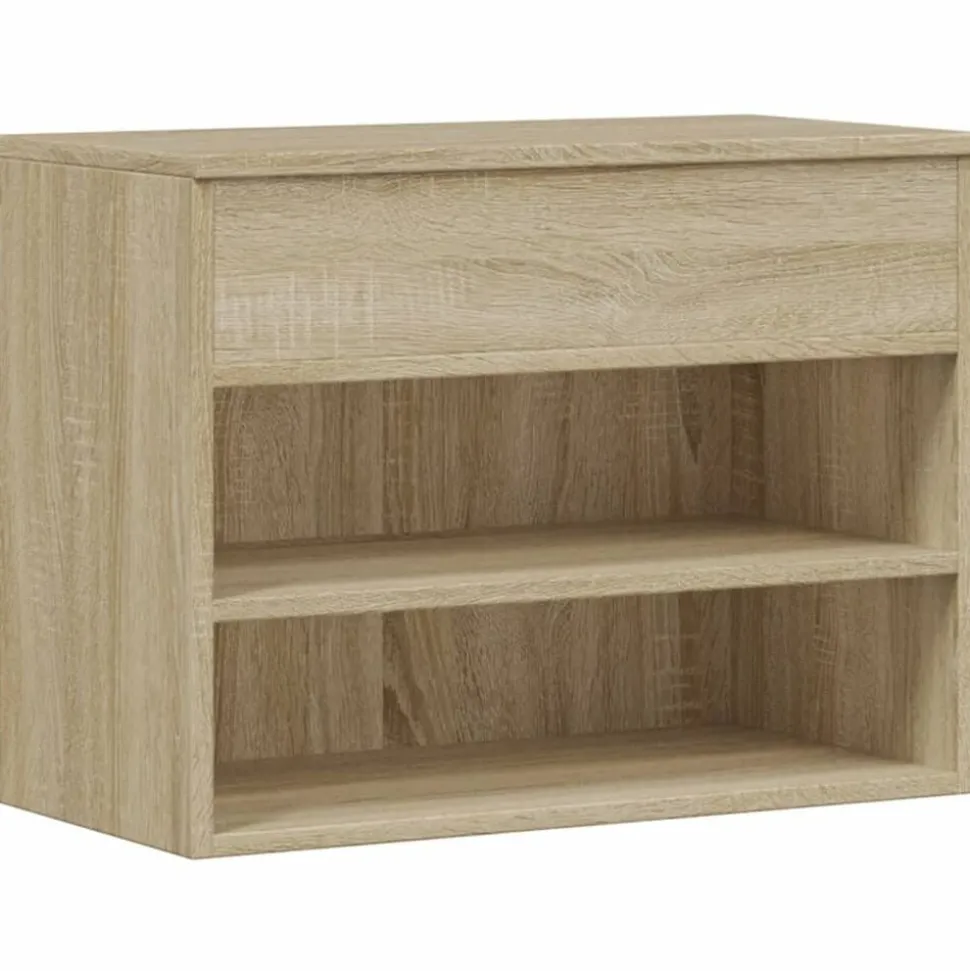 vidaXL Schoenenbank 60x30x45 cm bewerkt hout sonoma eikenkleurig