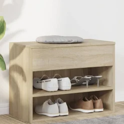 vidaXL Schoenenbank 60x30x45 cm bewerkt hout sonoma eikenkleurig