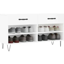 vidaXL Schoenenbank 102x35x55 cm bewerkt hout wit
