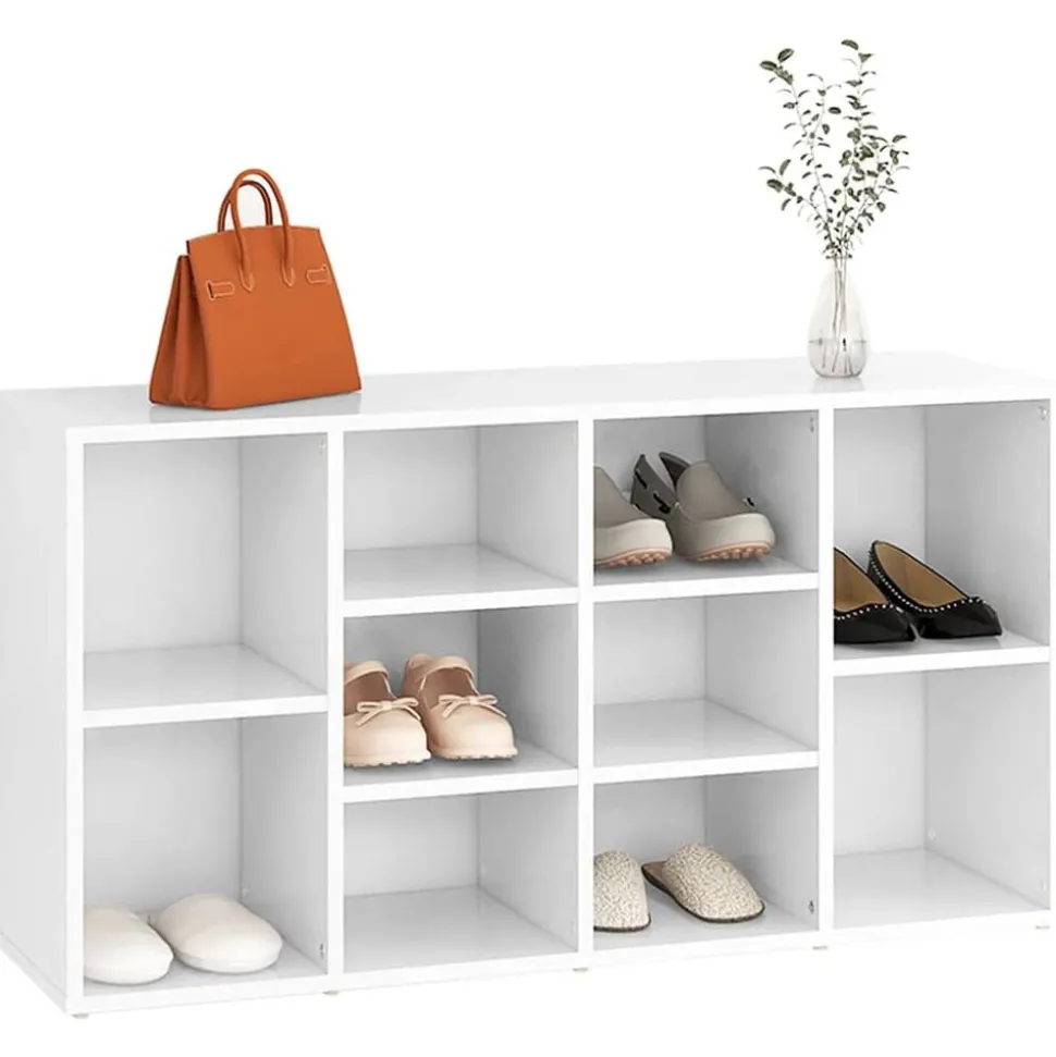 vidaXL Schoenenbank 103x30x55 cm bewerkt hout wit