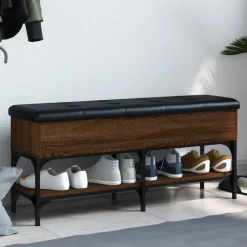 vidaXL Schoenenbank 102x32x45 cm bewerkt hout bruin eikenkleur