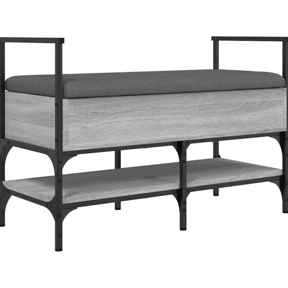 vidaXL Schoenenbank 85,5x42x57,5 cm bewerkt hout grijs sonoma