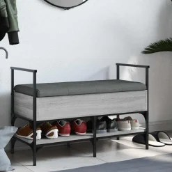 vidaXL Schoenenbank 85,5x42x57,5 cm bewerkt hout grijs sonoma