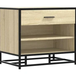 vidaXL Schoenenbank 60x40x53,5 cm bewerkt hout en metaal sonoma eiken
