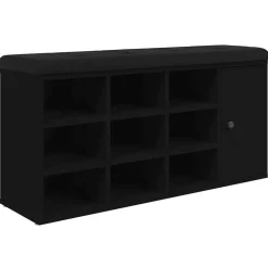 vidaXL Schoenenbank 102x32x50 cm bewerkt hout zwart