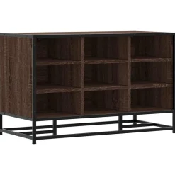 vidaXL Schoenenbank 84x40x53,5 cm bewerkt hout en metaal bruin eiken