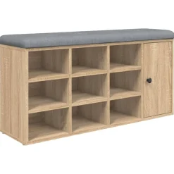 vidaXL Schoenenbank 102x32x50 cm bewerkt hout sonoma eikenkleurig
