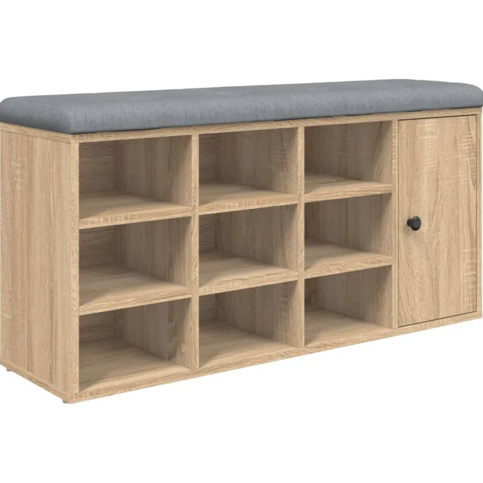 vidaXL Schoenenbank 102x32x50 cm bewerkt hout sonoma eikenkleurig