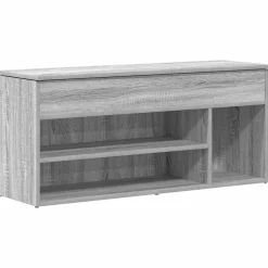 vidaXL Schoenenbank 102x30,5x45cm bewerkt hout grijs sonoma eikenkleur