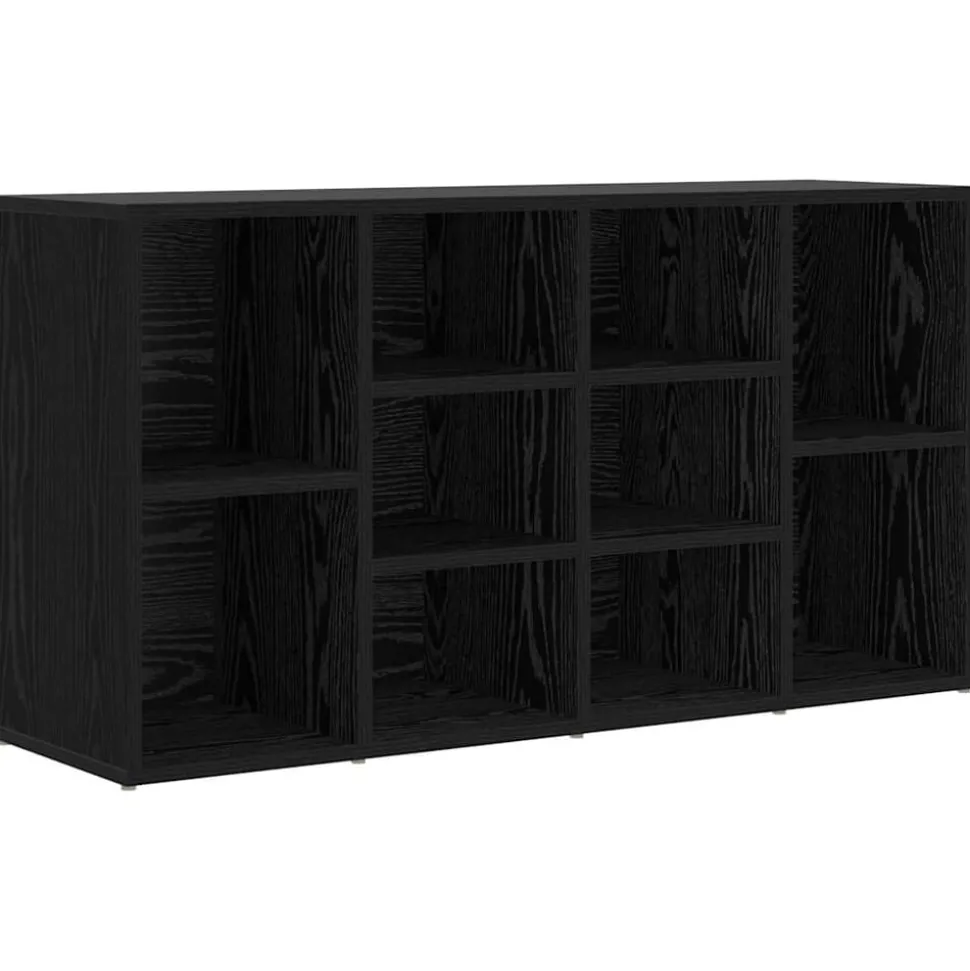 vidaXL Schoenenbank Zwart Eiken 103 x 30 x 54,5 cm Bewerkt hout