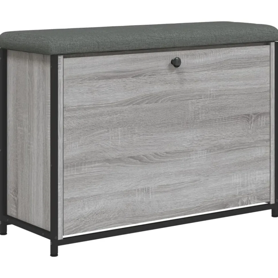 vidaXL Schoenenbankje met klaplade 82x32x56 cm grijs sonoma eikenkleur