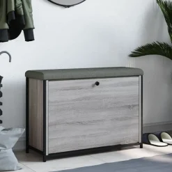 vidaXL Schoenenbankje met klaplade 82x32x56 cm grijs sonoma eikenkleur