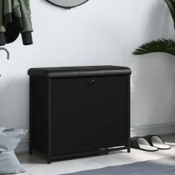 vidaXL Schoenenbankje met klaplade 62x32x56 cm zwart
