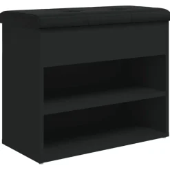vidaXL Schoenenbankje 62x32x50 cm bewerkt hout zwart