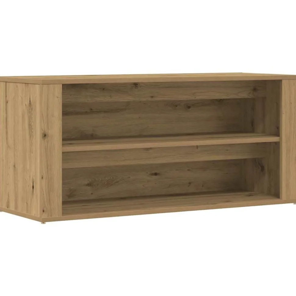 vidaXL Schoenenbankje 100x35x45 cm bewerkt hout artisanaal eikenkleur