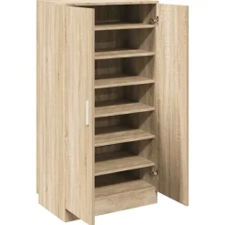 vidaXL Schoenenkast 7 planken eiken