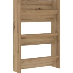 vidaXL Schoenenkast Artisan Eiken 60 x 18 x 90 cm Bewerkt hout