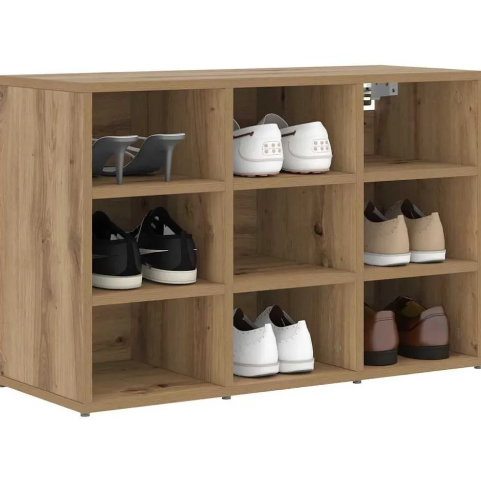 vidaXL Schoenenkast Artisan Eiken 77,5 x 30 x 51 cm Bewerkt hout