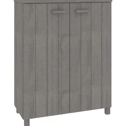 vidaXL Schoenenkast HAMAR 85x40x108 cm massief grenenhout lichtgrijs