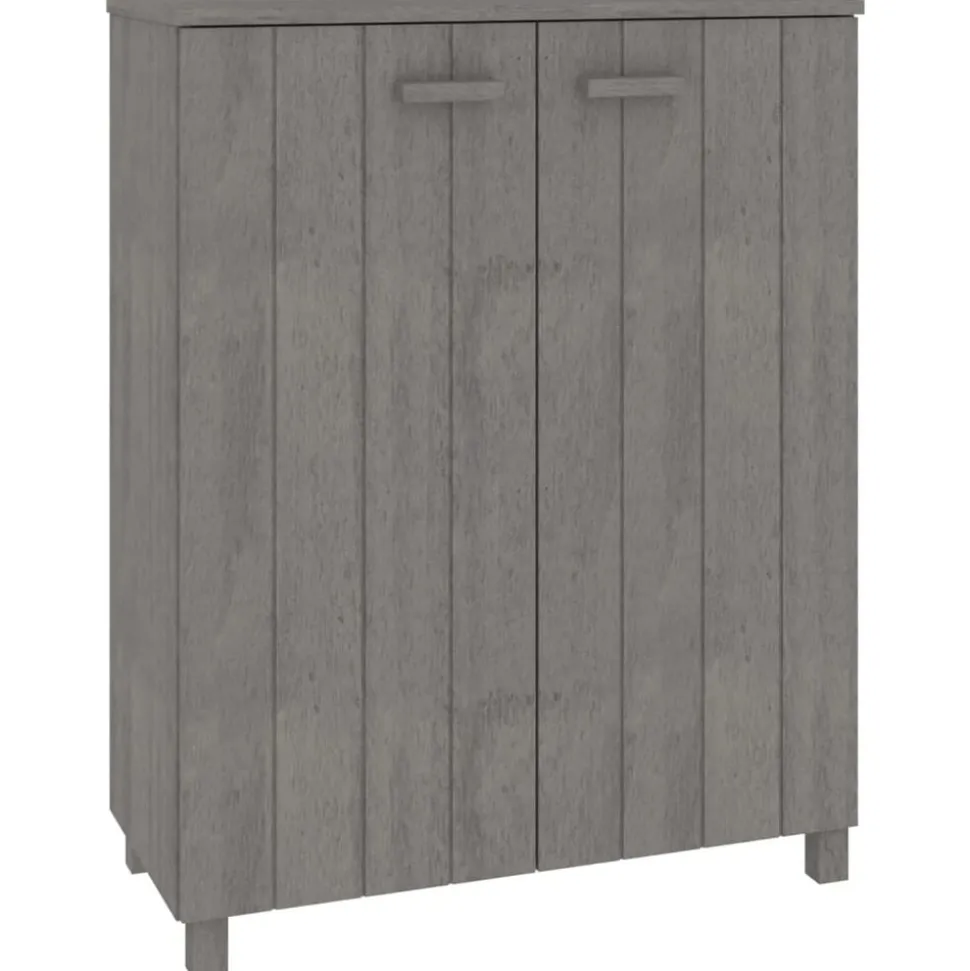 vidaXL Schoenenkast HAMAR 85x40x108 cm massief grenenhout lichtgrijs