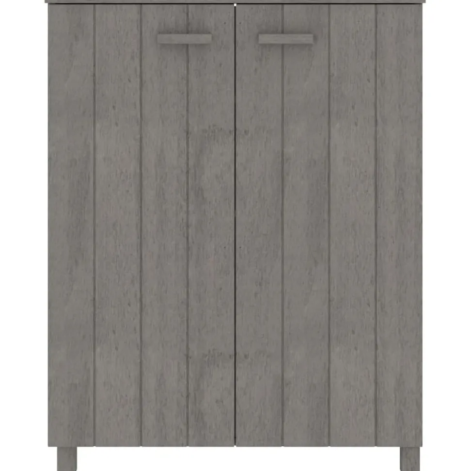 vidaXL Schoenenkast HAMAR 85x40x108 cm massief grenenhout lichtgrijs