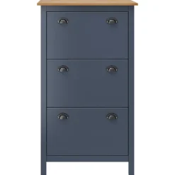 vidaXL Schoenenkast Hill 72x35x124 cm massief grenenhout grijs