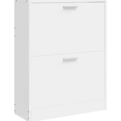 vidaXL Schoenenkast met 2 vakken hout wit
