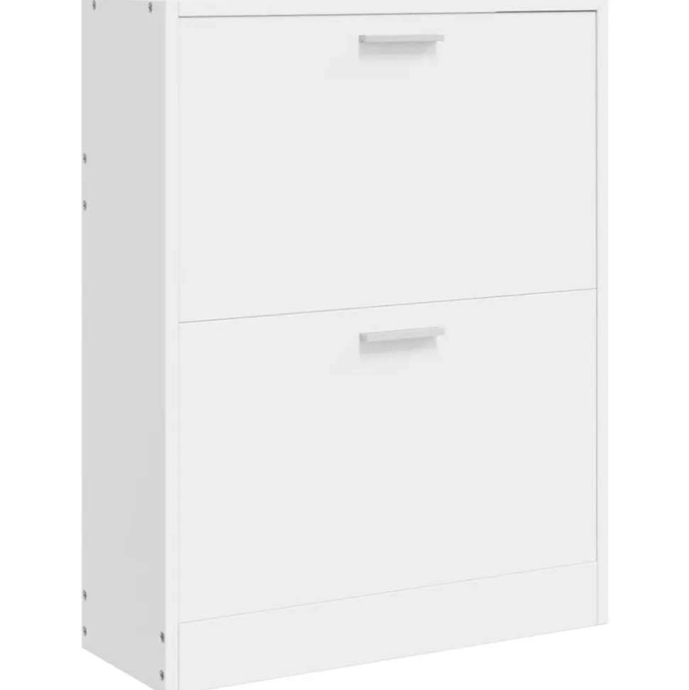 vidaXL Schoenenkast met 2 vakken hout wit