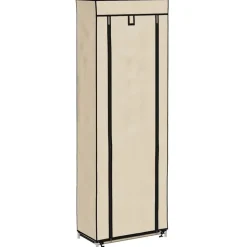 vidaXL Schoenenkast met hoes 57x29x162 cm stof crème