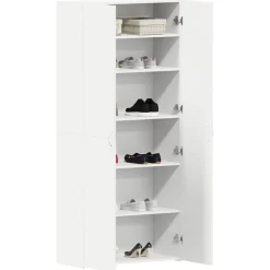 vidaXL Schoenenkast met plank Wit 80 x 35.5 x 180 cm Bewerkt hout