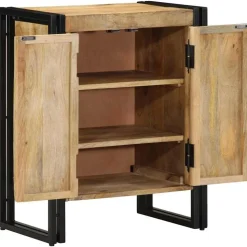 vidaXL Schoenenkast met plank Bruin 56 x 35 x 70 cm Massief mangohout